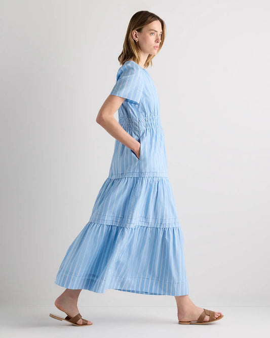 100% Organic Cotton Poplin Tiered Maxi Dress - US 2822