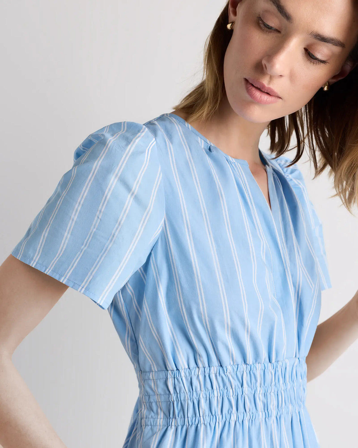 100% Organic Cotton Poplin Tiered Maxi Dress - US 4124