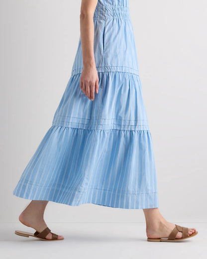 100% Organic Cotton Poplin Tiered Maxi Dress - US 4124