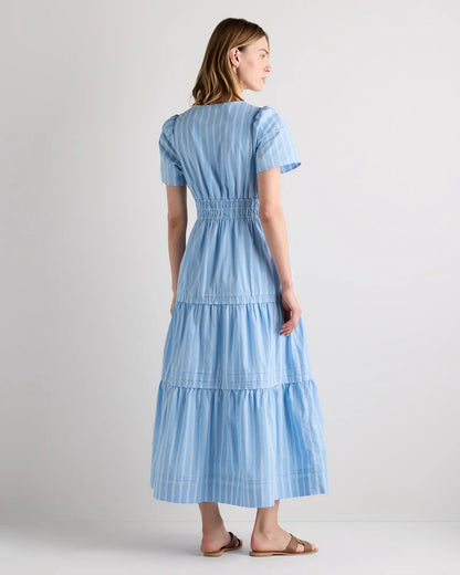 100% Organic Cotton Poplin Tiered Maxi Dress - US 4124