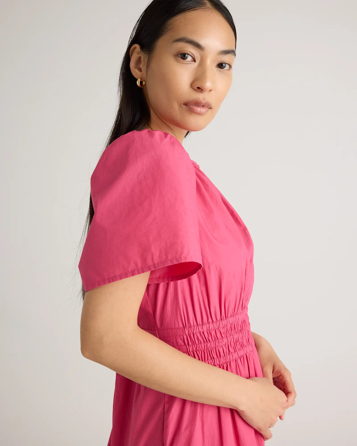 100% Organic Cotton Poplin Tiered Maxi Dress - US 8261