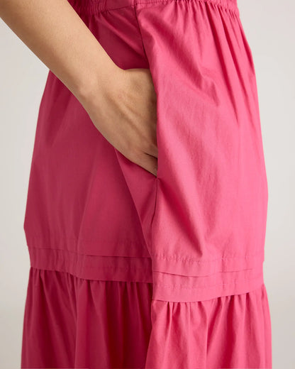 100% Organic Cotton Poplin Tiered Maxi Dress - US 8261