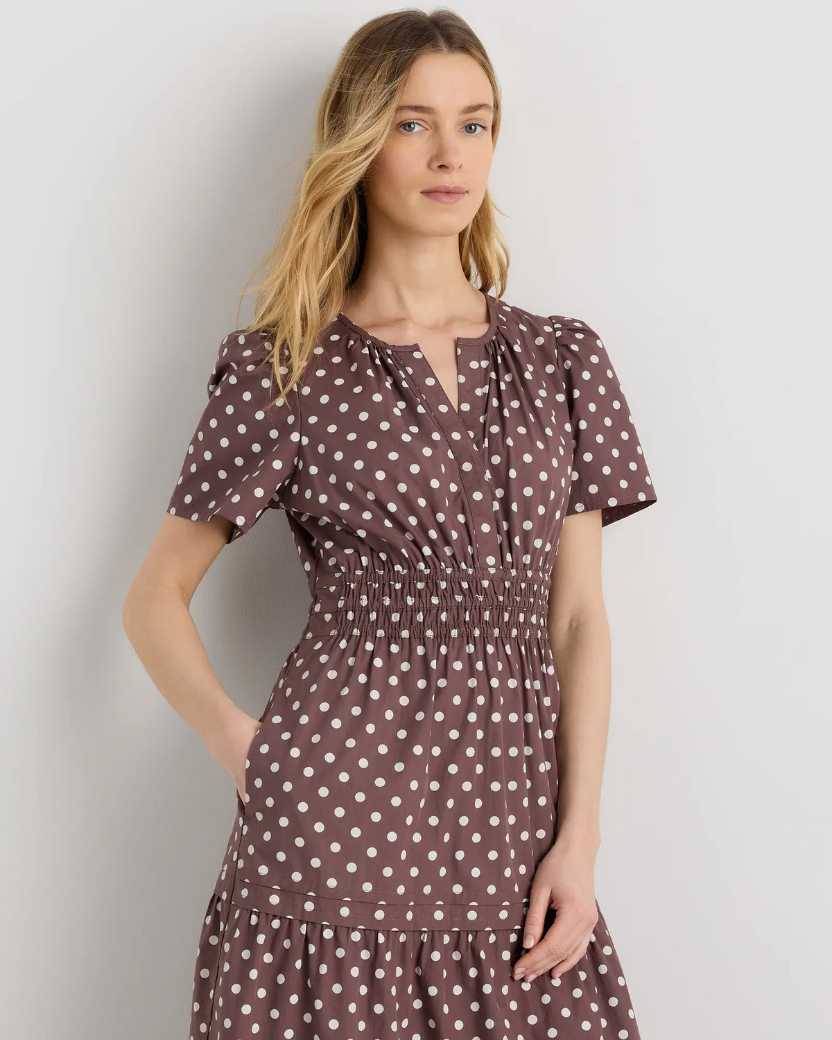 100% Organic Cotton Poplin Tiered Maxi Dress - US 9979