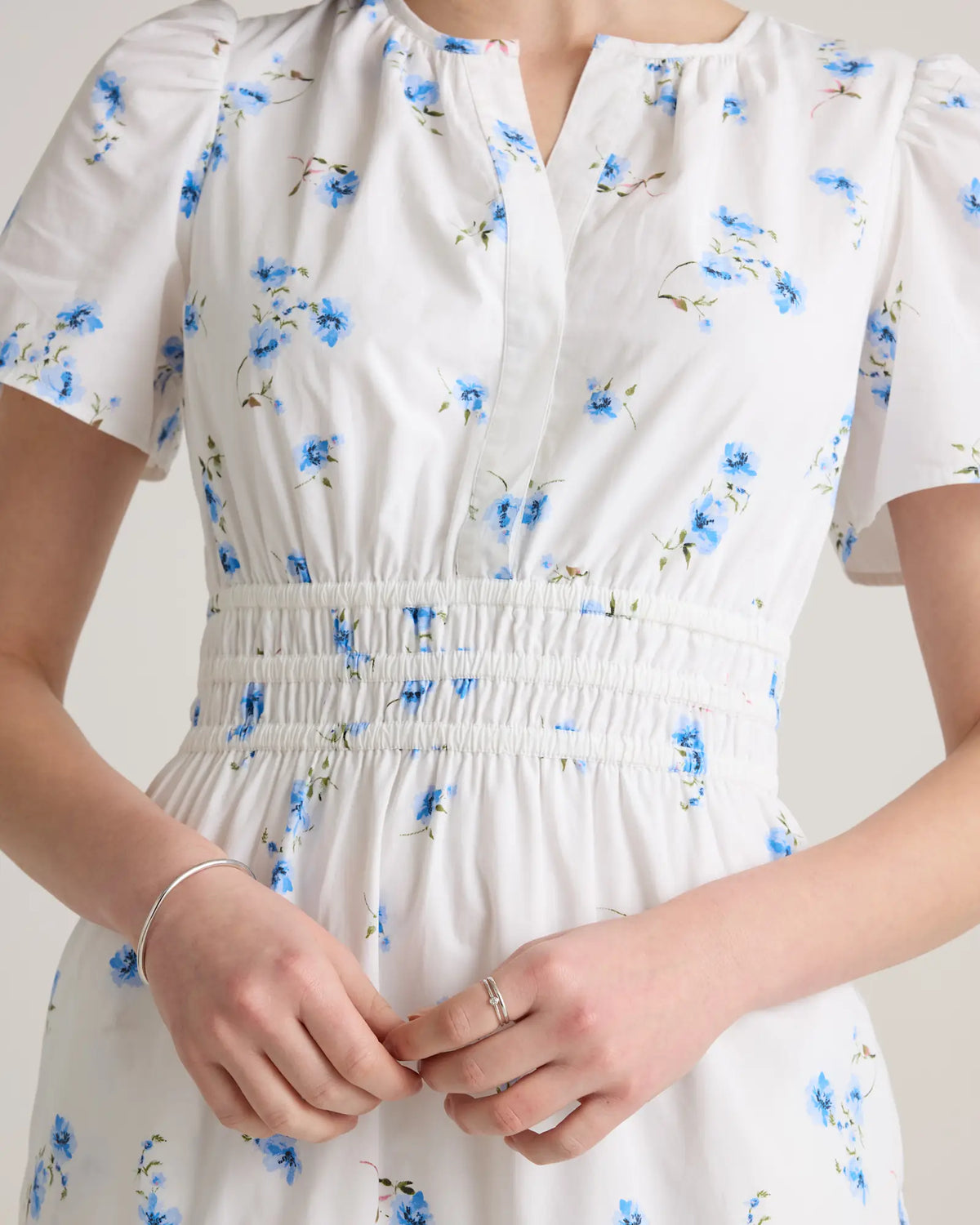 100% Organic Cotton Poplin Tiered Maxi Dress - US 7277