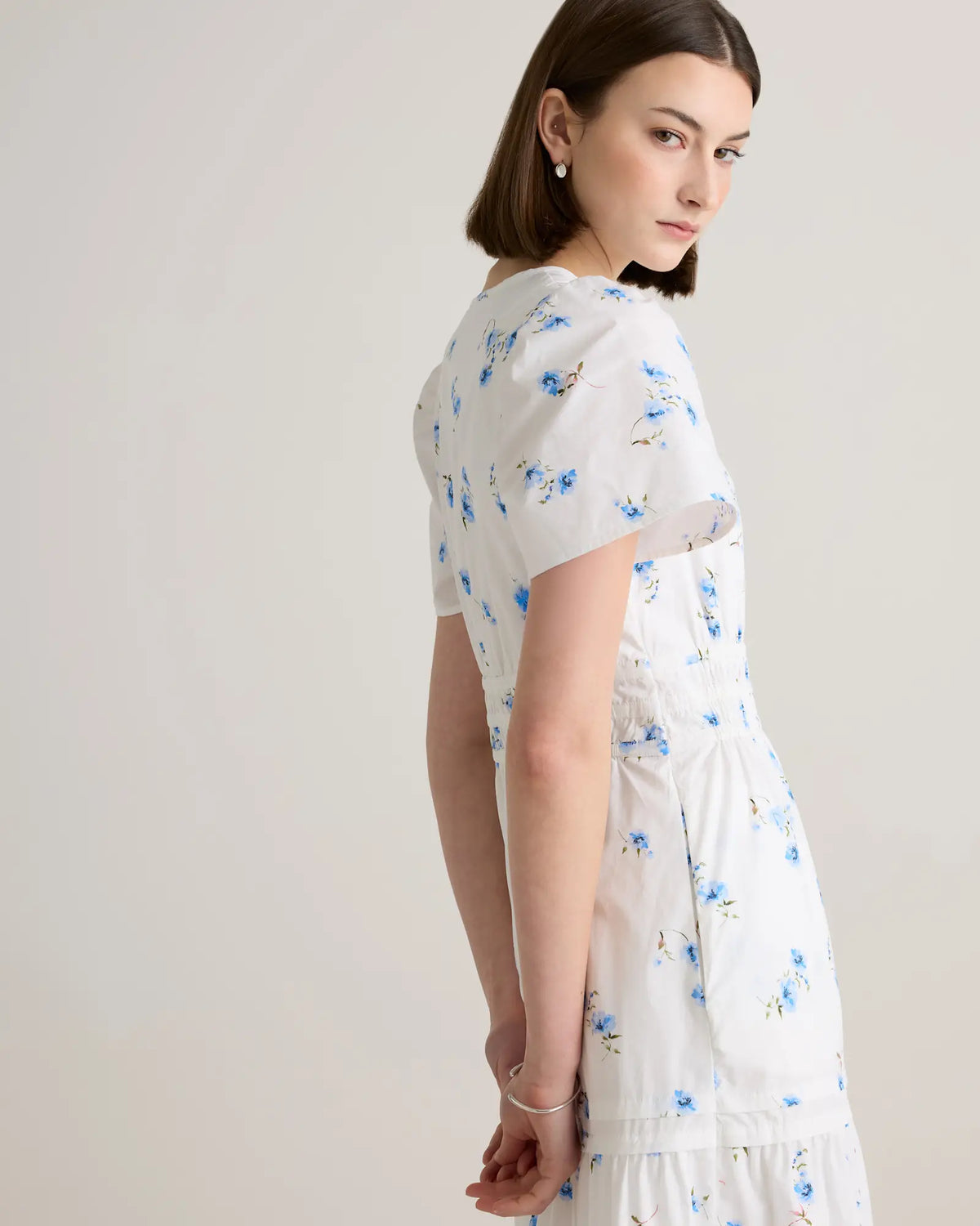 100% Organic Cotton Poplin Tiered Maxi Dress - US 7277