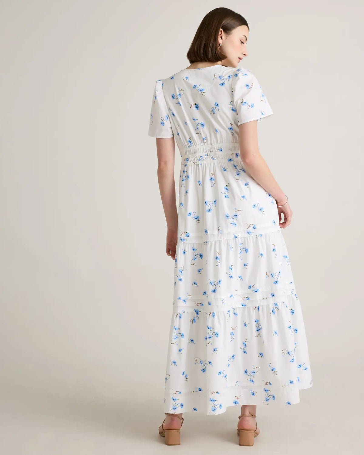 100% Organic Cotton Poplin Tiered Maxi Dress - US 7277