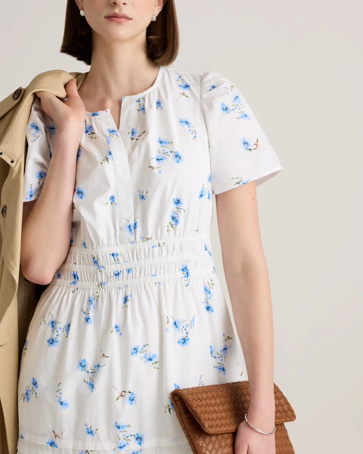 100% Organic Cotton Poplin Tiered Maxi Dress - US 7277