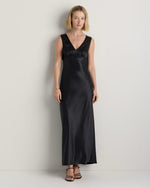 100% Washable Silk V-Neck Maxi Dress - US 8232