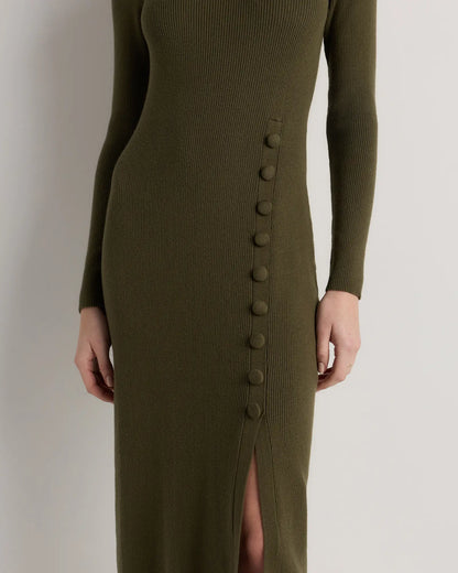 Cotton Cashmere Side Slit Midi Dress - US 1339