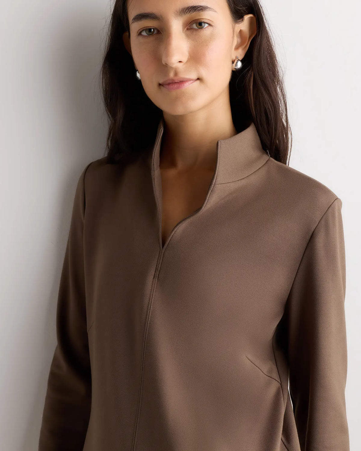 Ultra-Stretch Ponte Split Neck Mini Dress - US 2733