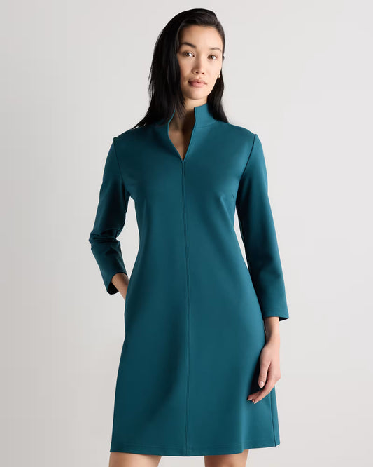 Ultra-Stretch Ponte Split Neck Mini Dress - US 2253