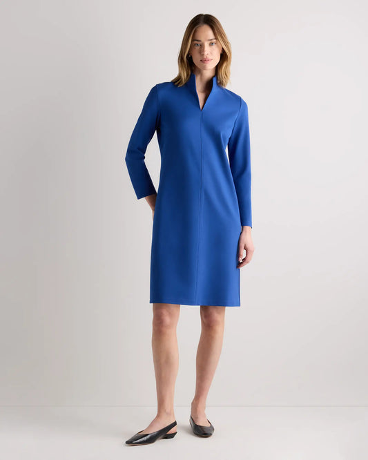 Ultra-Stretch Ponte Split Neck Mini Dress - US 2642