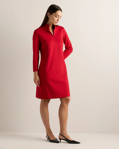 Ultra-Stretch Ponte Split Neck Mini Dress - US 0145