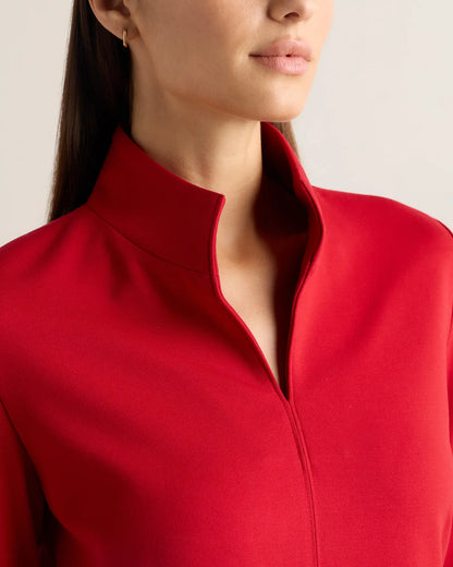 Ultra-Stretch Ponte Split Neck Mini Dress - US 0145