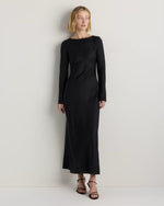 Washable Stretch Silk Long Sleeve Maxi Dress - US 3610