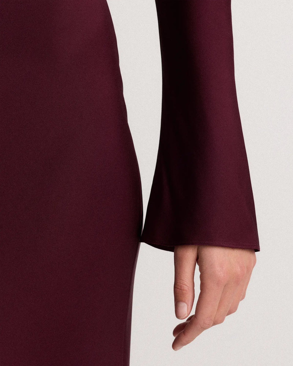 Washable Stretch Silk Long Sleeve Maxi Dress - US 3493