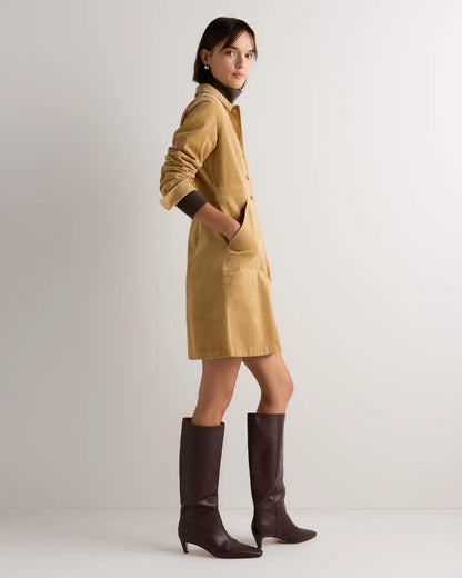 Organic Stretch Corduroy Mini Shirt Dress - US 6345