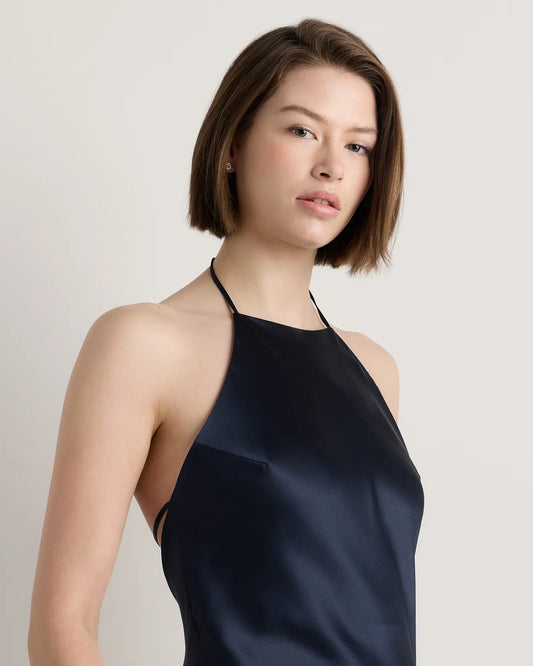 100% Washable Silk Halter Maxi Dress - US 1506