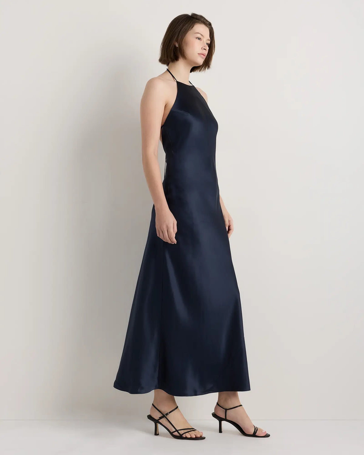 100% Washable Silk Halter Maxi Dress - US 1506