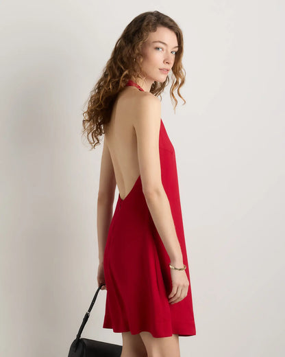 Lightweight Crepe Halter Mini Dress - US 7429
