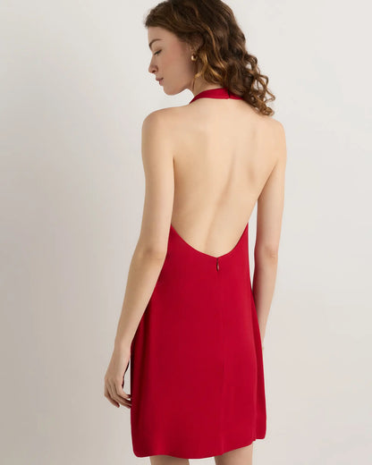 Lightweight Crepe Halter Mini Dress - US 7429