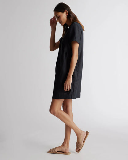 100% European Linen Short Sleeve Swing Dress - US 4640