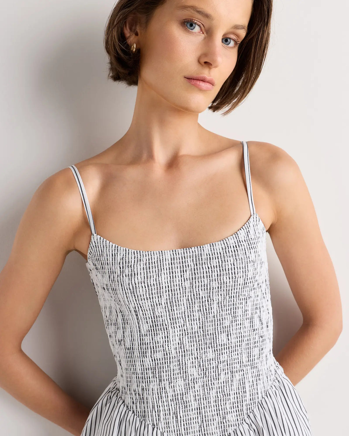 100% Organic Cotton Poplin Drop Waist Midi Dress - US 5384