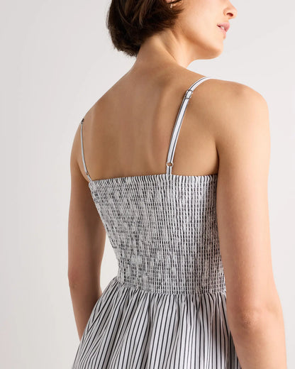 100% Organic Cotton Poplin Drop Waist Midi Dress - US 5384