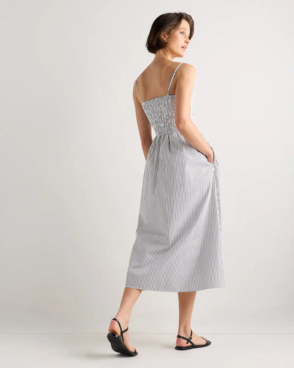 100% Organic Cotton Poplin Drop Waist Midi Dress - US 5384