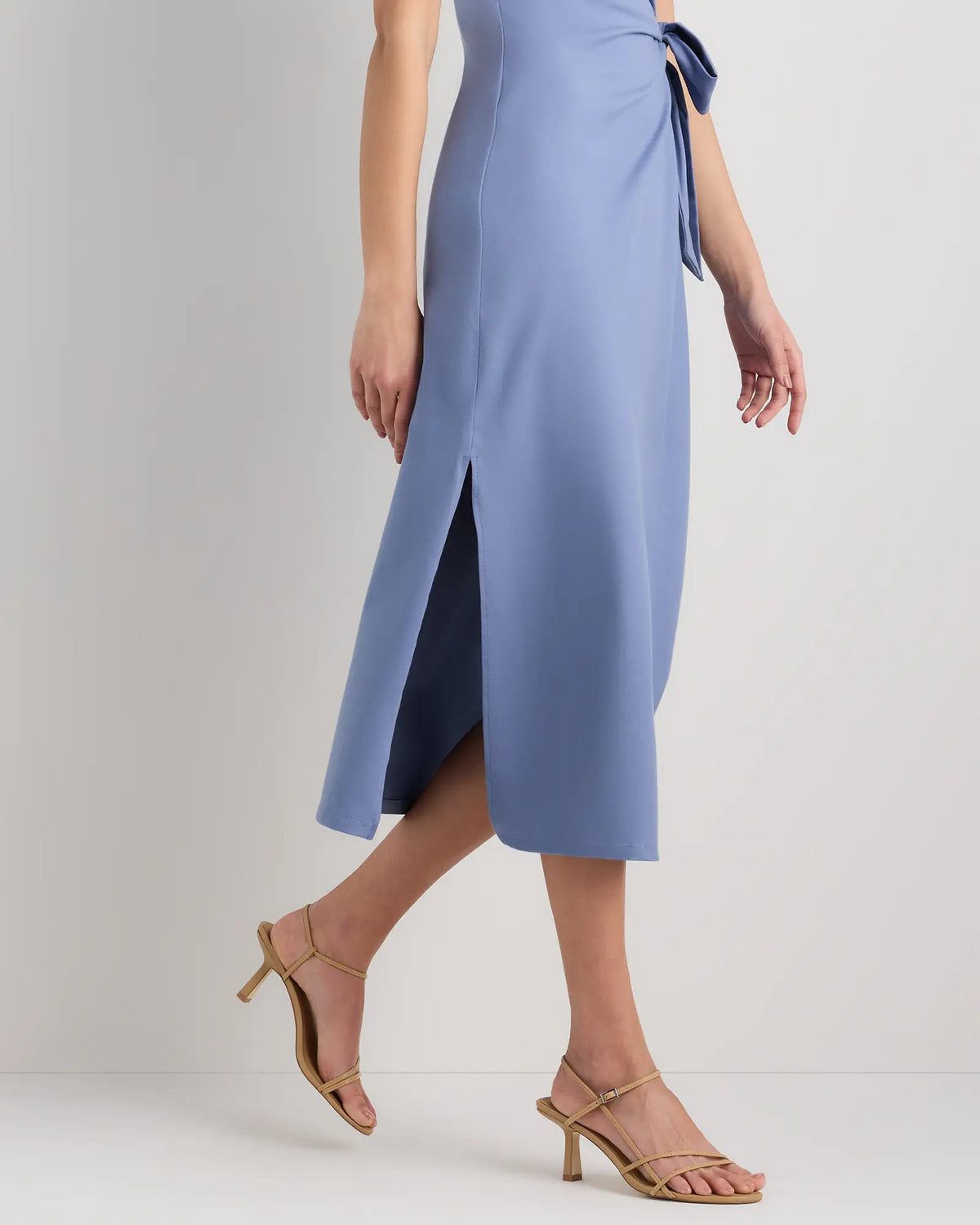 Stretch Cotton Jersey Side Tie Midi Dress - US 3710