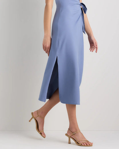 Stretch Cotton Jersey Side Tie Midi Dress - US 3710