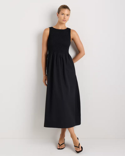 100% Organic Cotton Poplin Boatneck Maxi Dress - US 2413