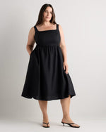100% European Linen Fit & Flare Midi Dress - US 3008