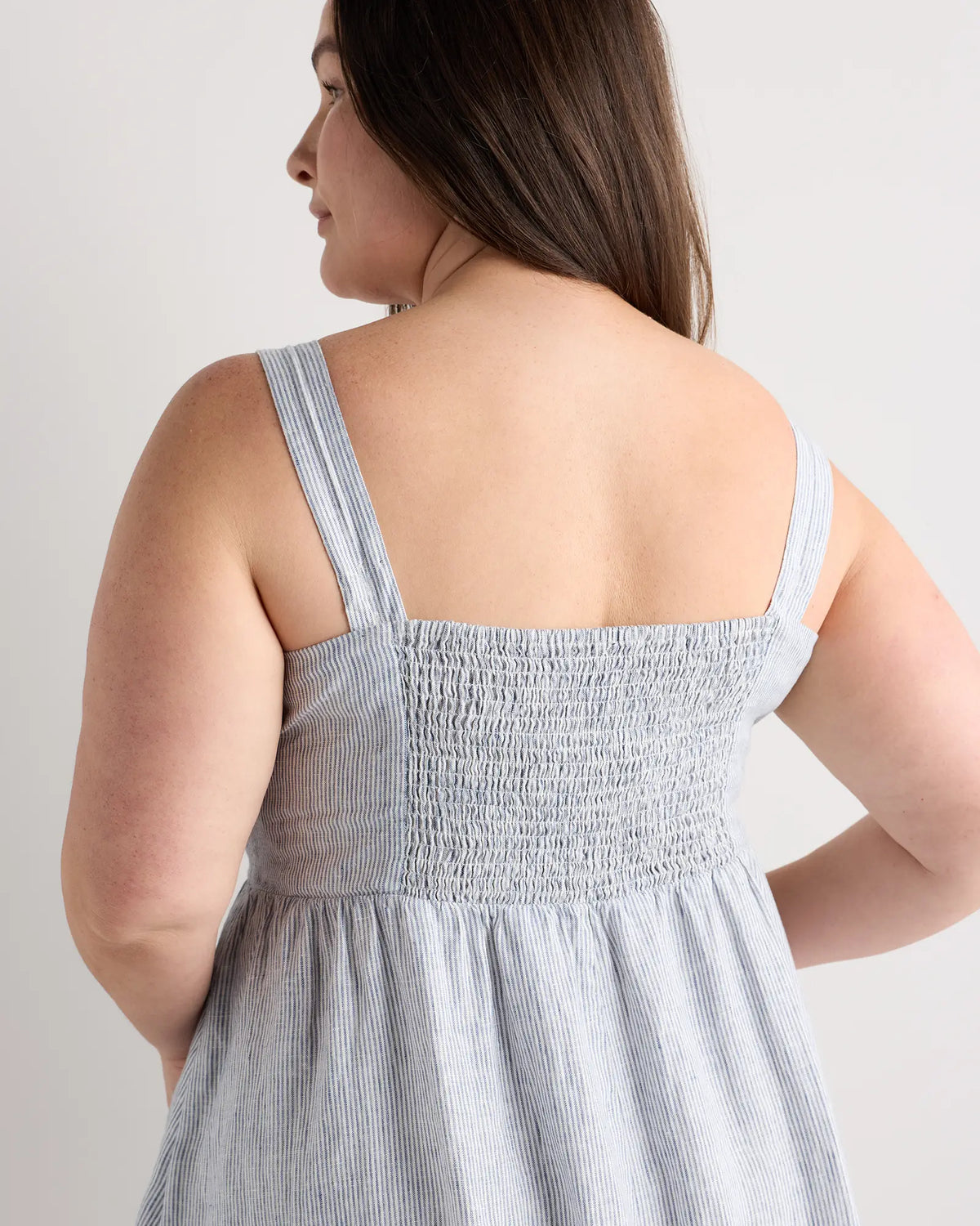 100% European Linen Fit & Flare Midi Dress - US 3544