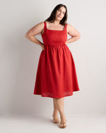 100% European Linen Fit & Flare Midi Dress - US 7837