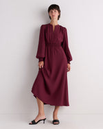 Matte Crepe Long Sleeve Midi Dress - US 9361