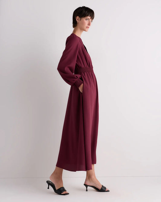 Matte Crepe Long Sleeve Midi Dress - US 9361