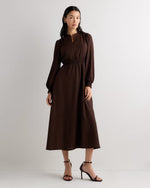 Matte Crepe Long Sleeve Midi Dress - US 9036