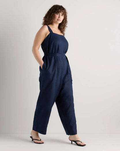 100% European Linen Square Neck Jumpsuit - US 9481