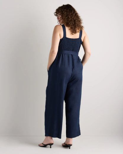 100% European Linen Square Neck Jumpsuit - US 9481