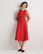 100% European Linen High Neck Midi Dress - US 1993
