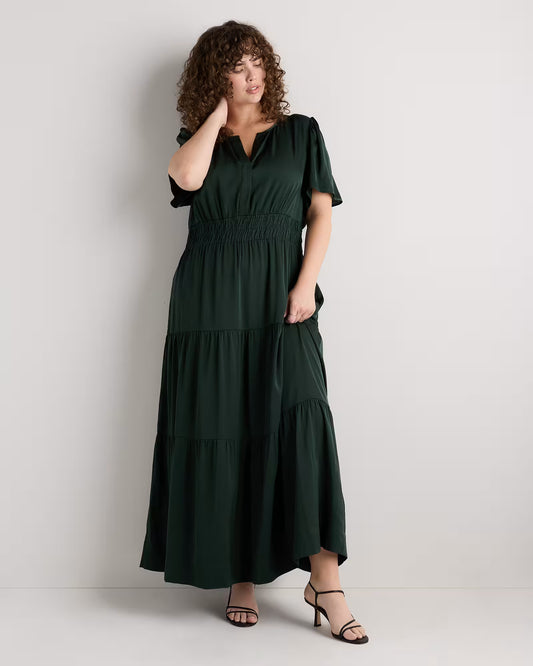 Washable Stretch Silk Tiered Maxi Dress - US 1785