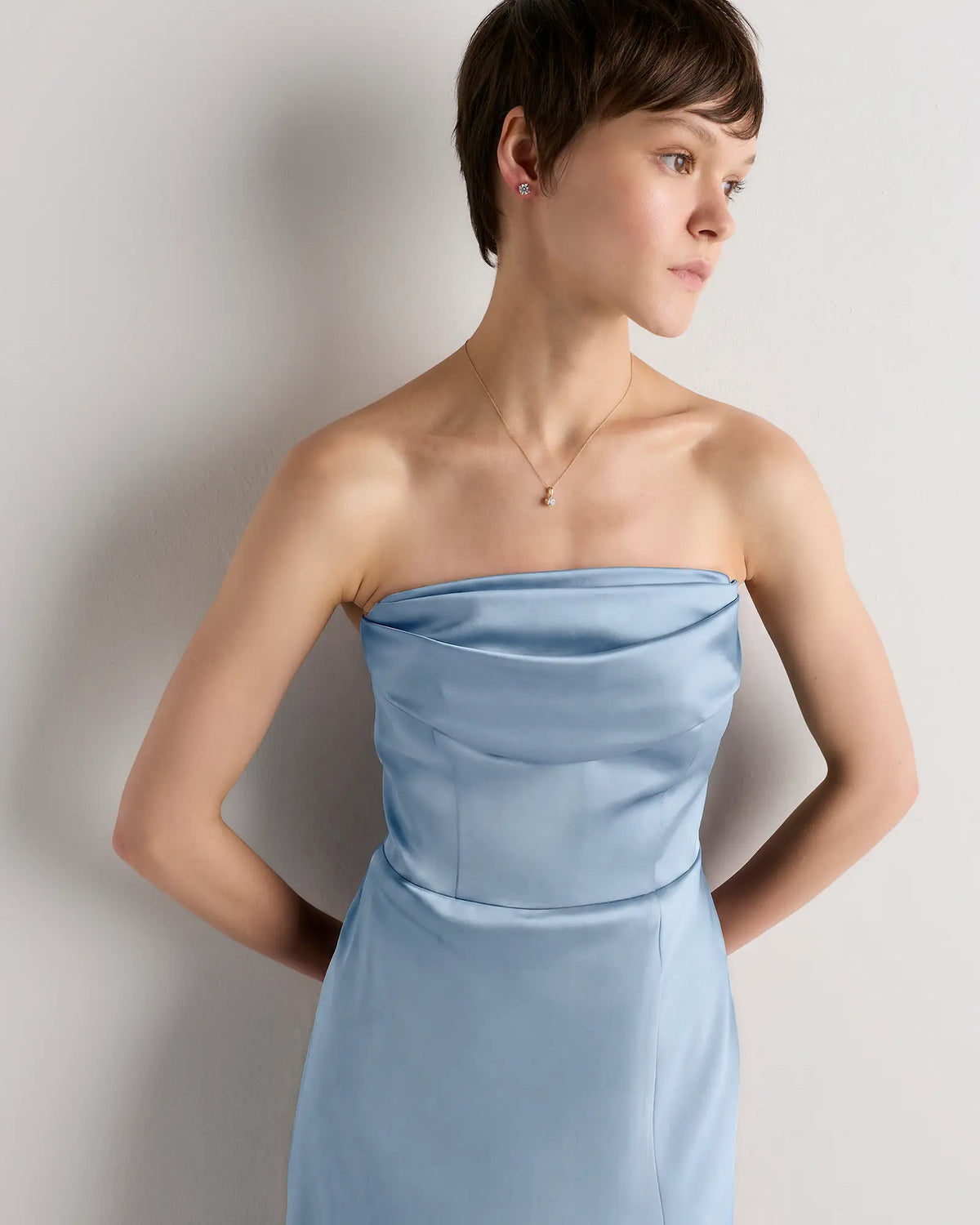 Aurora Stretch Satin Convertible Dress - US 4508