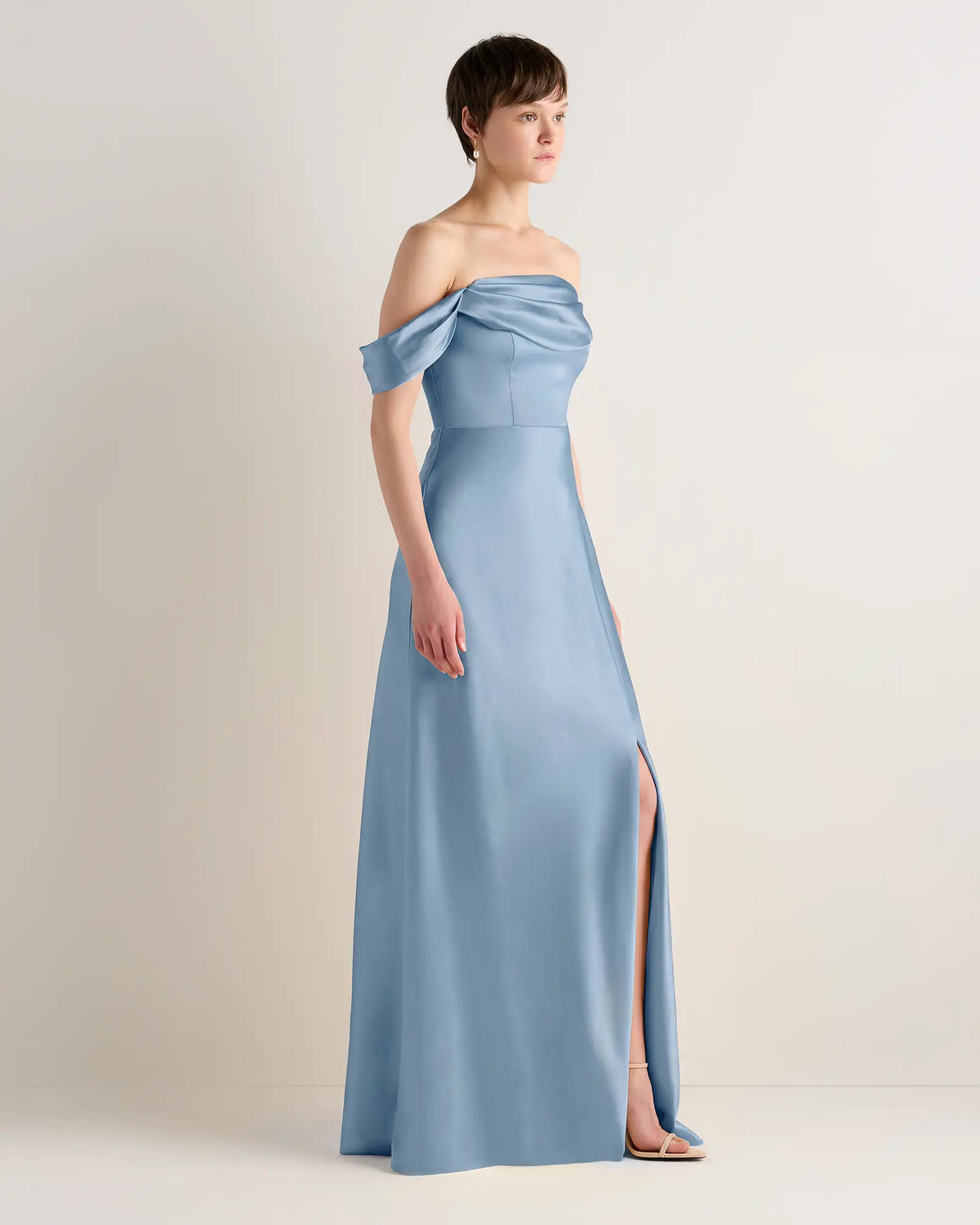 Aurora Stretch Satin Convertible Dress - US 4508