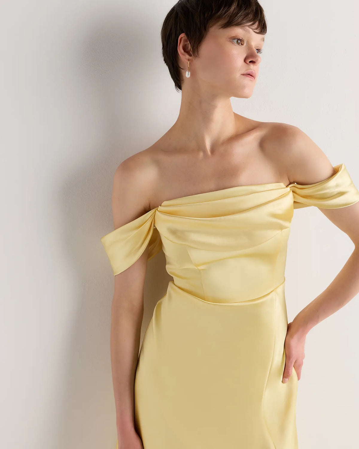 Aurora Stretch Satin Convertible Dress - US 1344