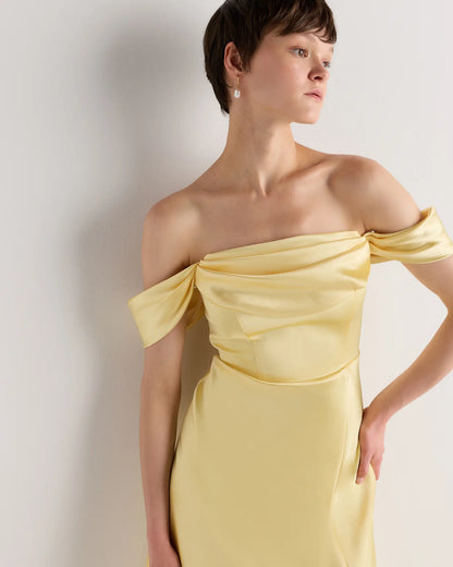 Aurora Stretch Satin Convertible Dress - US 1344