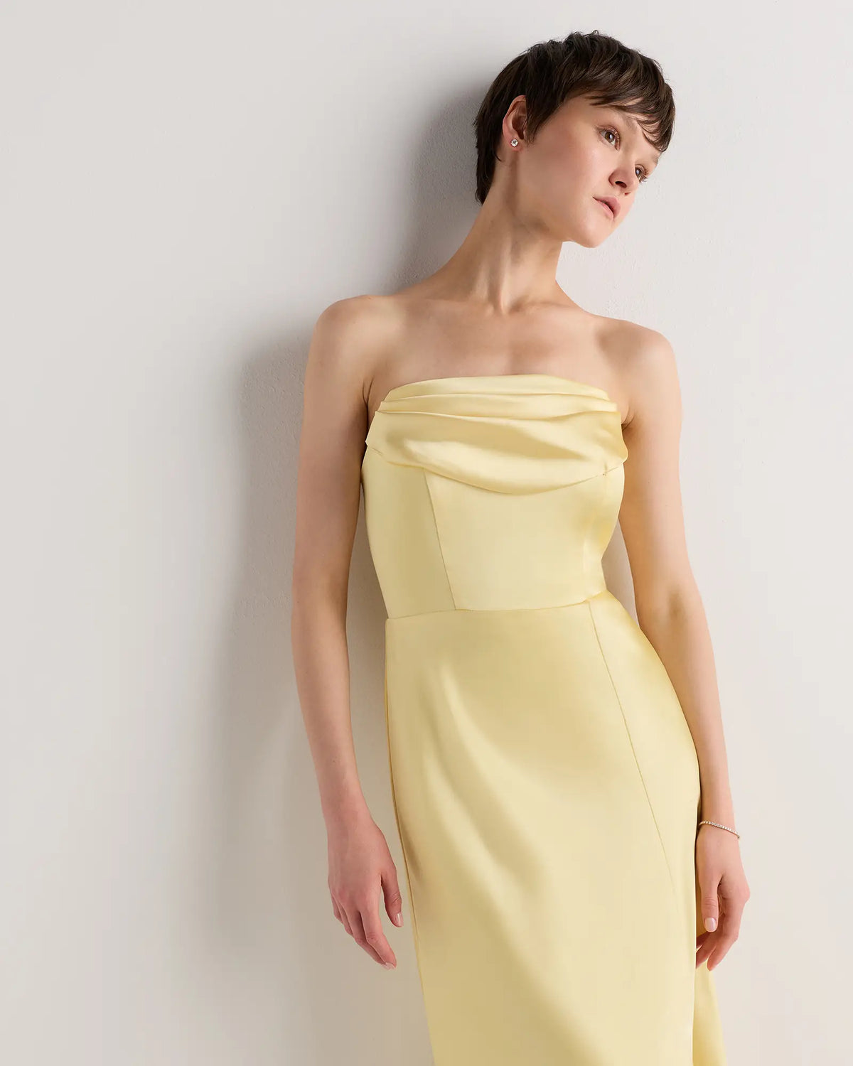 Aurora Stretch Satin Convertible Dress - US 1344