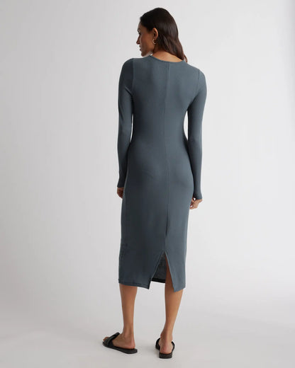 Tencel Rib Knit Long Sleeve Dress - US 1157
