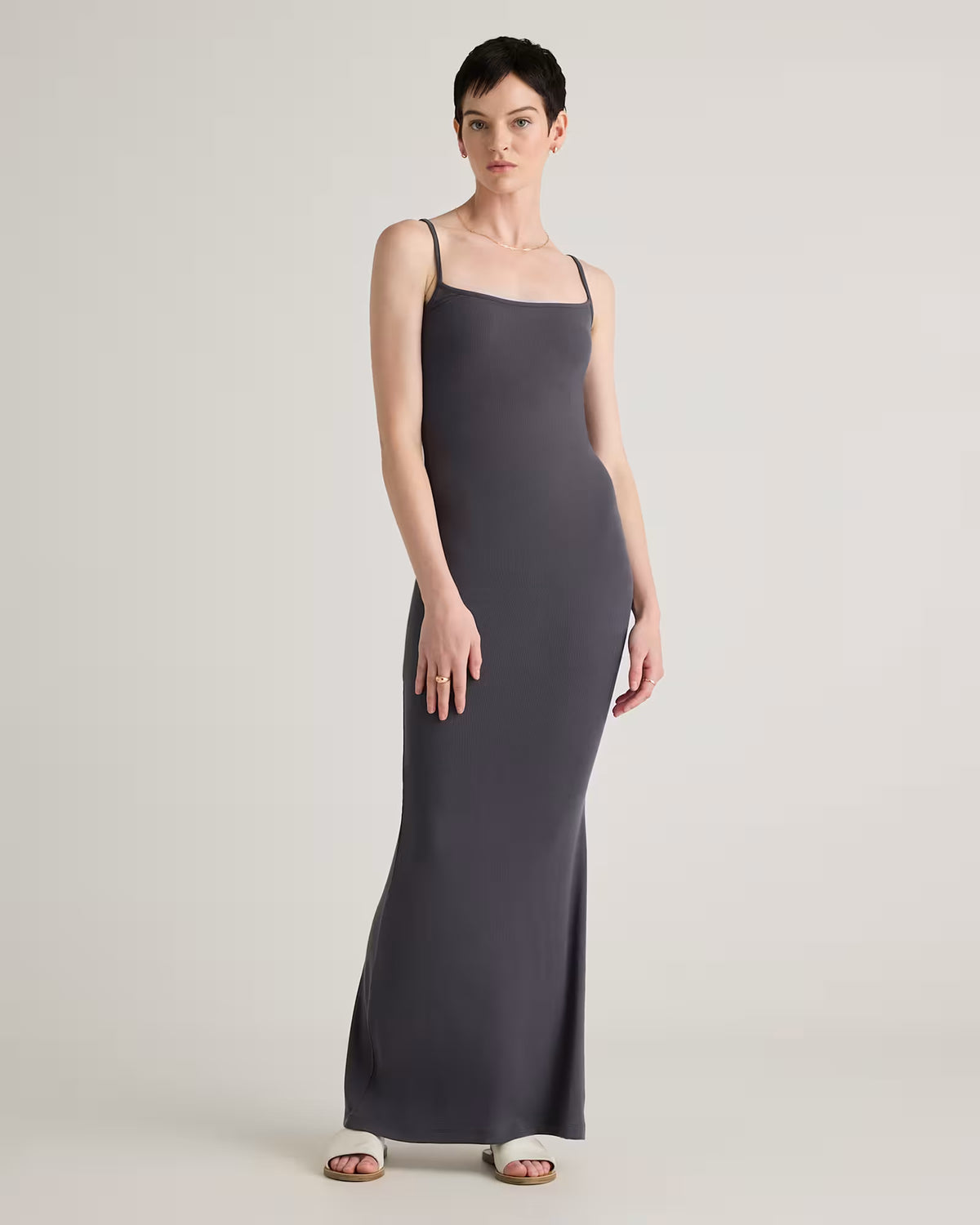 Tencel Rib Knit Maxi Slip Dress - US 4680