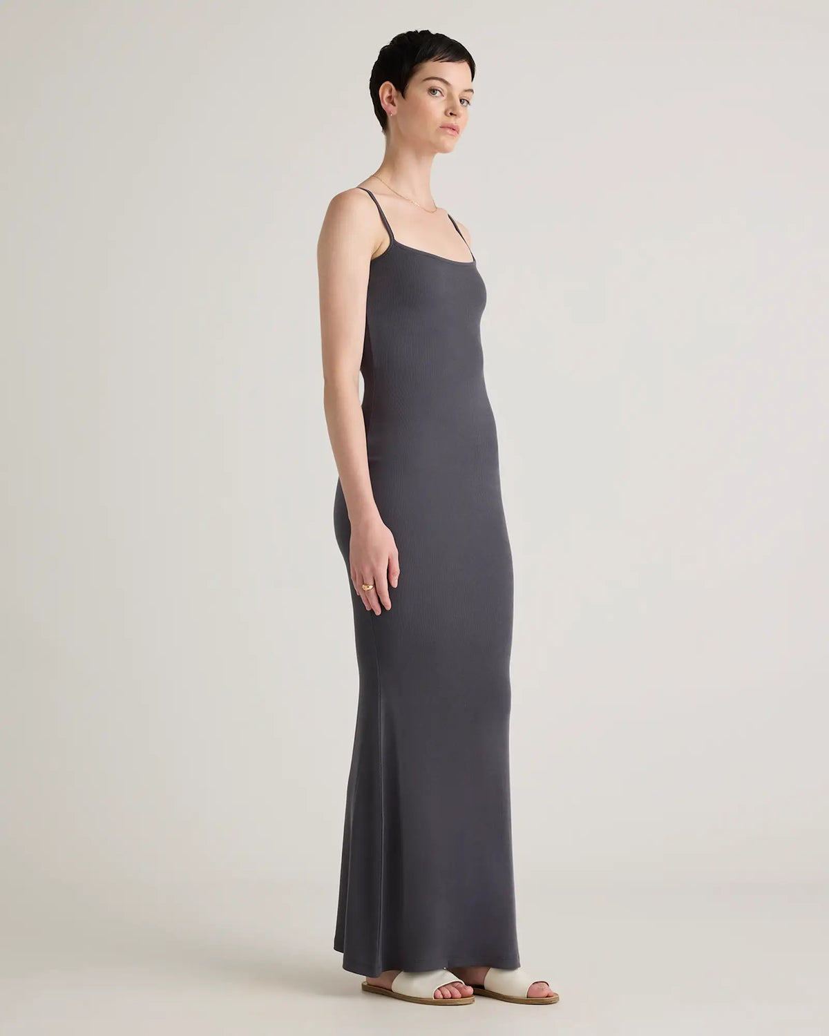 Tencel Rib Knit Maxi Slip Dress - US 4680